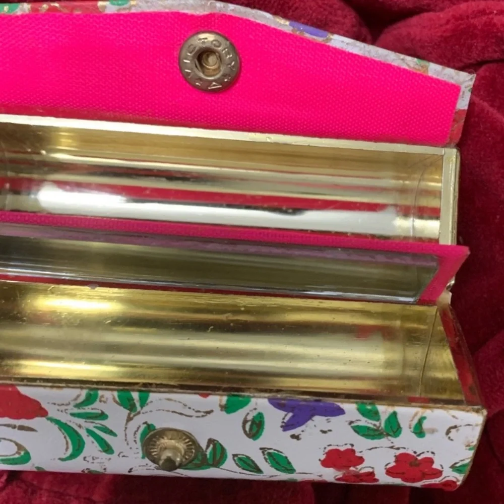 Vintage Floral Lipstick Case - Dual with Mirror